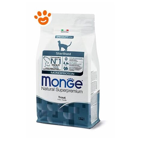 Monge Cat Natural Superpremium Sterilizzato Trota  - Monge Cat Natural Superpremium Sterilizzato Trota - Sacco Da 10 Kg