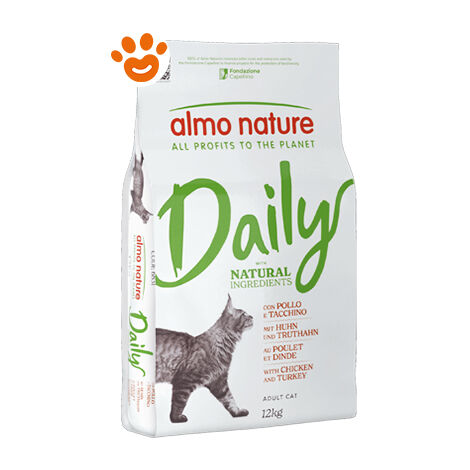 Almo Nature Cat Adult Daily con Pollo e Tacchino  - Almo Nature Cat Adult Daily con Pollo e Tacchino - Sacco Da 12 Kg