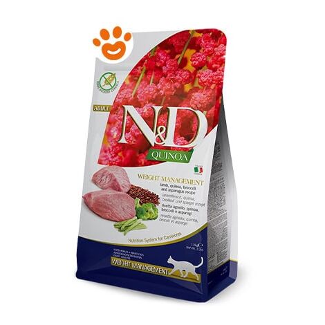 Farmina Cat N&ampD Quinoa Weight Management Agnello  - Farmina Cat N&ampD Quinoa Weight Management Agnello - Sacco Da 300 Gr