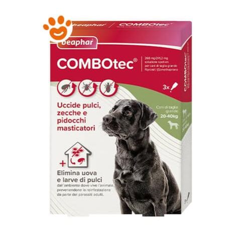 Beaphar Dog Combotec Taglia Grande 20 - 40 Kg  - Beaphar Dog Combotec Taglia Grande 20 - 40 Kg - Confezione Da 3 Pipette