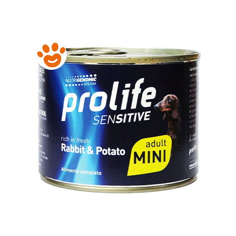 Prolife Dog Sensitive Adult Mini Coniglio e Patate - Prolife Dog Sensitive Adult Mini Coniglio e Patate - Lattina Da 200 Gr