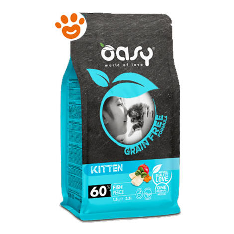 Oasy Cat Grain Free Kitten Pesce  - Oasy Cat Grain Free Kitten Pesce - Sacco Da 1,5 Kg