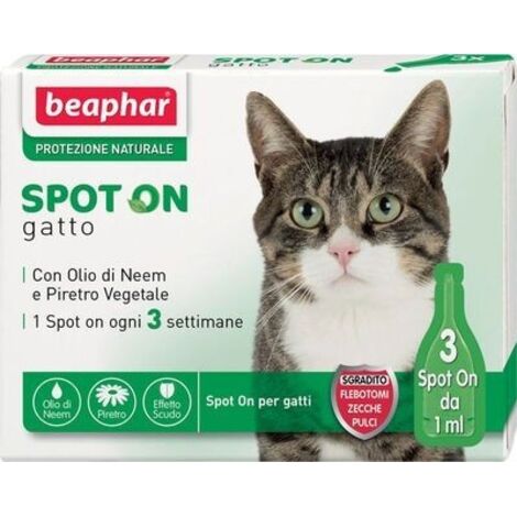 Beaphar Cat Protezione Naturale Spot-On Adulto  - Beaphar Cat Protezione Naturale Spot-On Adulto - Confezione Da 3 Pipette