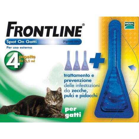 Frontline Spot On - Antiparassitario Gatti  - Frontline Spot On - Antiparassitario Gatti - Confezione Da 3 Pipette