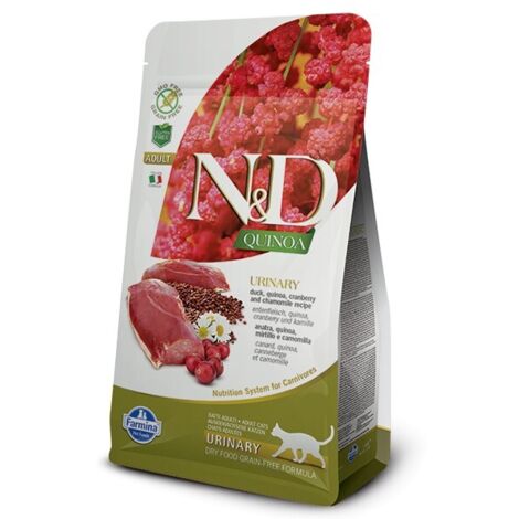 Farmina Gatto N&D Quinoa In Vari Gusti Urinary Anatra Quinoa Mirtillo Rosso E Camomilla 300gr