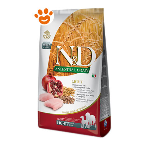 Farmina Dog N&ampD Ancestral Grain Light Medium Maxi Pollo e Melograno  - Farmina Dog N&ampD Ancestral Grain Light Medium Maxi Pollo e Melograno - Sacco Da 2,5 Kg