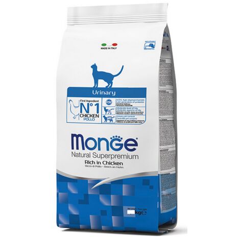 Monge Superpremium Crocchette per Gatto, Ricche di Pollo - Gatto, Urinary 400gr