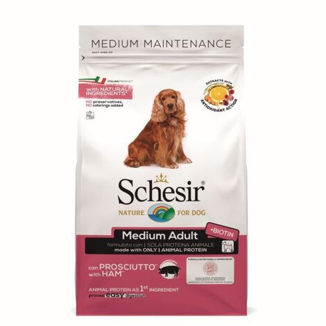 Schesir Dog Medium Adult Mantenimento Prosciutto  - Schesir Dog Medium Adult Mantenimento Prosciutto - Sacco Da 3 Kg (1/2)