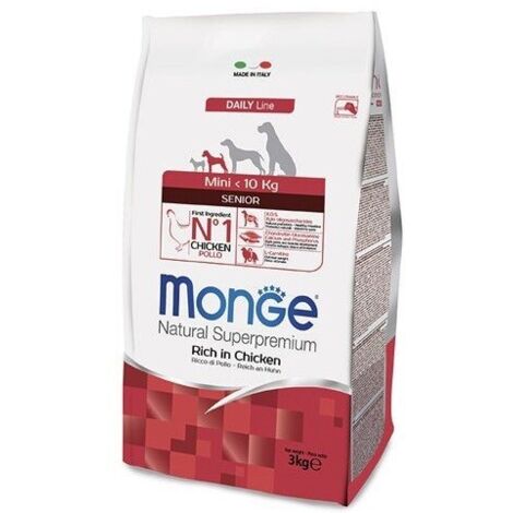 Monge Dog Natural Superpremium Senior Mini con Pollo  - Monge Dog Natural Superpremium Senior Mini con Pollo - Sacco Da 3 Kg