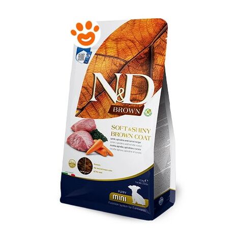 Farmina Dog N&ampD Brown Puppy Mini Agnello, Spirulina e Carote  - Farmina Dog N&ampD Brown Puppy Mini Agnello, Spirulina e Carote - Sacco Da 1,5 Kg