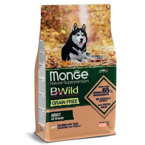 Monge Dog Bwild Grain Free Adult All Breed Salmone e Piselli - Monge Dog Bwild Grain Free Adult All Breed Salmone e Piselli - Sacco Da 2,5 Kg