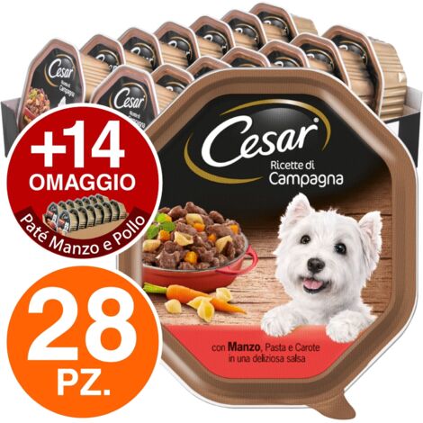 Cesar Cane Ricette di Campagna 150gr Manzo Pasta Carote e Prezzemolo
