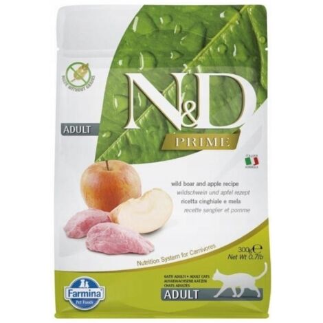 Farmina Cat N&D Prime Adult Grain Free Cinghiale e Mela - Farmina Cat N&D Prime Adult Grain Free Cinghiale e Mela - Sacco Da 300 Gr