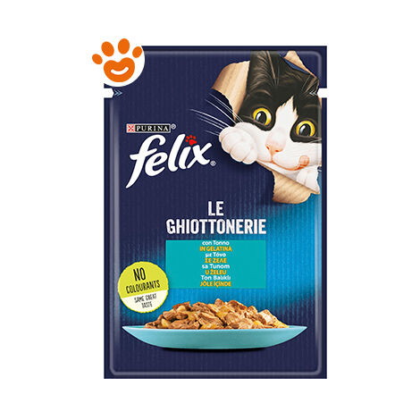 Purina Cat Felix le Ghiottonerie Tonno in Gelatina  - Purina Cat Felix le Ghiottonerie Tonno in Gelatina - Bustina Da 85 Gr