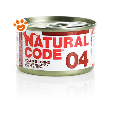 Natural Code Gatto Adulto, in Lattina 85gr 04 Pollo e Tonno