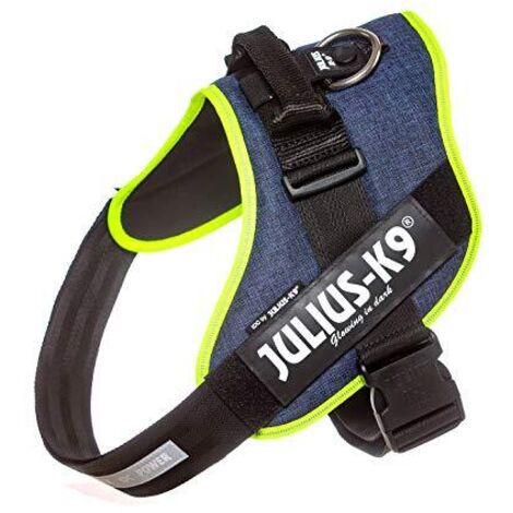 Pettorina IDC Julius K9 Powerharness Con Fantasia (ITA)  - Pettorina IDC Julius K9 Powerharness Con Fantasia (ITA) - Jeans Giallo Fluo, XXL / Taglia 3 (82-115cm)