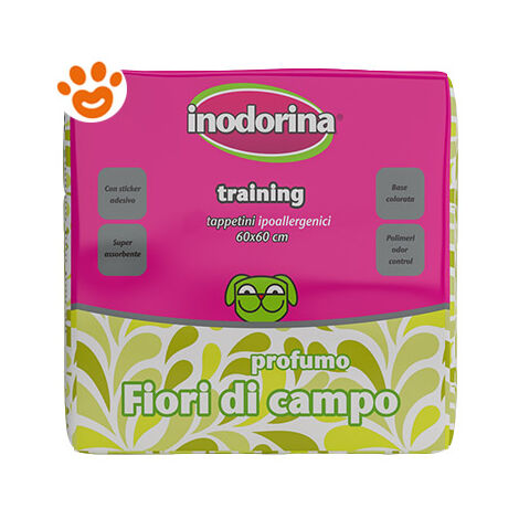 Tappetini Igienici per Cani Inodorina WILD FLOWER 60 x 60 cm (10 Unità)
