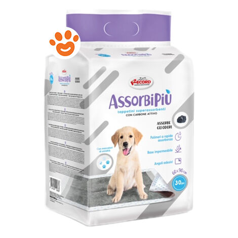 Record Assorbipiù Tappetini Assorbenti per Cani con Carboni Attivi (60x90cm)  - Record Assorbipiù Tappetini Assorbenti per Cani con Carboni Attivi (60x90cm) - Confezione da 30 Tappetini