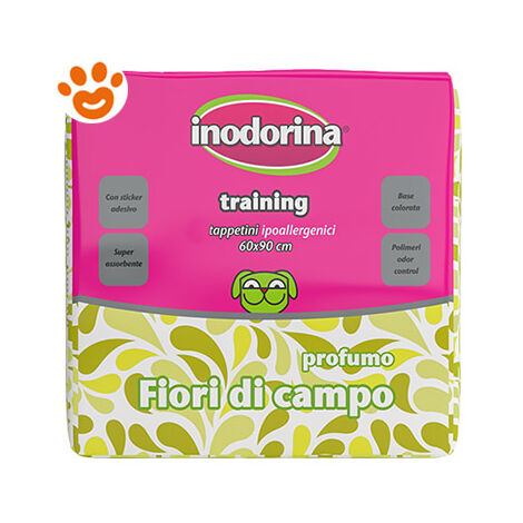 Tappetini Igienici Inodorina Training 60x90 Cm | 40 Pezzi Con Polimeri Super Assorbenti E Adesivi Antiscivolo
