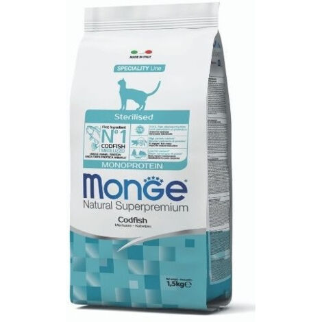 Monge Natural Superpremium Sterilizzato Merluzzo - Monge Natural Superpremium Sterilizzato Merluzzo - Sacco Da 1,5 Kg (1/4)
