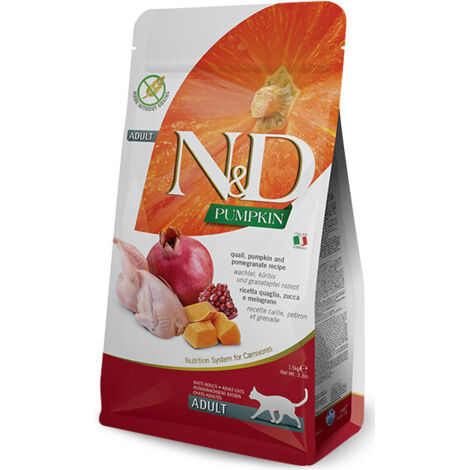 Farmina Cat N&ampD Pumpkin Adult Quaglia Zucca e Melograno  - Farmina Cat N&ampD Pumpkin Adult Quaglia Zucca e Melograno - Sacco Da 300 Gr