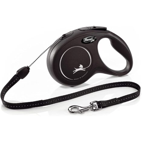 Flexi Guinzaglio Nero a Corda - Flexi Guinzaglio Nero a Corda - S