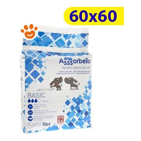Ferribiella Dog Assorbello (60x60cm) BASIC Tappetini Igienici Assorbenti - Ferribiella Dog Assorbello (60x60cm) BASIC Tappetini Igienici Assorbenti - Confezione Da 10 Tappetini