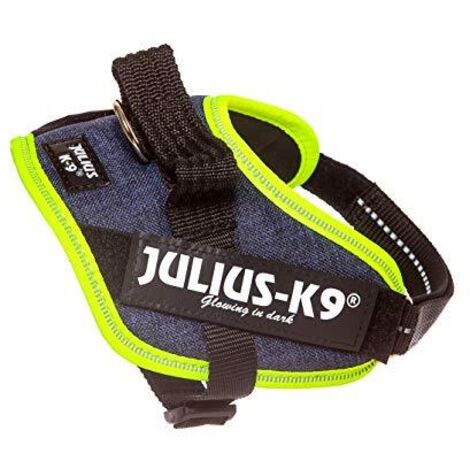 Pettorina IDC Julius K9 Powerharness Con Fantasia (ITA)  - Pettorina IDC Julius K9 Powerharness Con Fantasia (ITA) - Jeans Giallo Fluo, XS / Mini Mini (40-53cm)