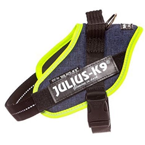 Pettorina IDC Julius K9 Powerharness Con Fantasia (ITA)  - Pettorina IDC Julius K9 Powerharness Con Fantasia (ITA) - Jeans Giallo Fluo, S / Mini (49-67cm)