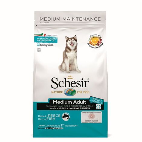 Schesir Dog Medium Adult Mantenimento Pesce  - Schesir Dog Medium Adult Mantenimento Pesce - Sacco Da 3 Kg