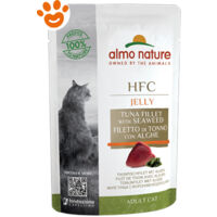 Almo Nature HFC Gatto, Filetto in busta 55gr - Filetto di Tonno e Alghe Jelly