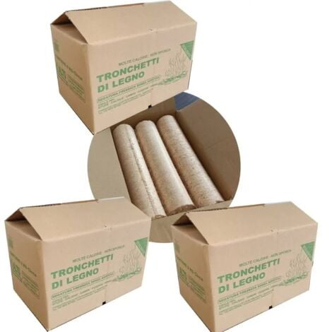 Tronchetti da ardere in legno pressato faggio-abete 27 kg, Made in