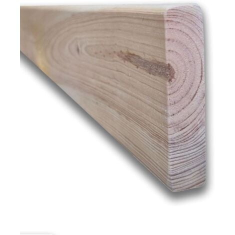 Listello in legno di pino piallato e smussato da 9x2 cm x 2,4 metri,