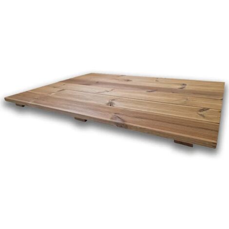 Pedana antiscivolo per doccia 100x70 cm in legno Thermo-Wood