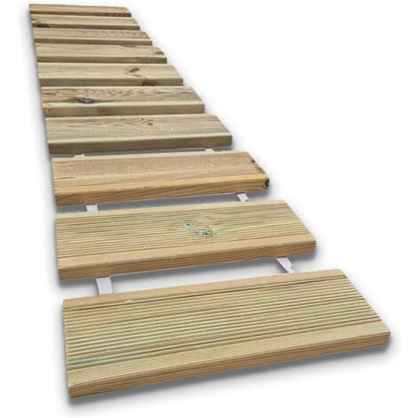 Passerella in legno per Giardino Antiscivolo, 200x40x2,7 cm