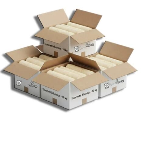 Tronchetti da ardere in legno pressato 50 kg, scatole da 10 kg
