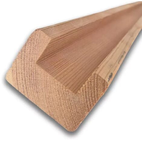 Cornice terminale in legno da 300 cm, profilo 60x43 mm a U 33x20 mm