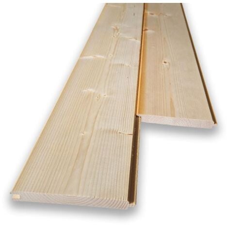 Perlina Doghe ad incastro in legno di abete da 100x15x2 cm, utile 13,5 cm