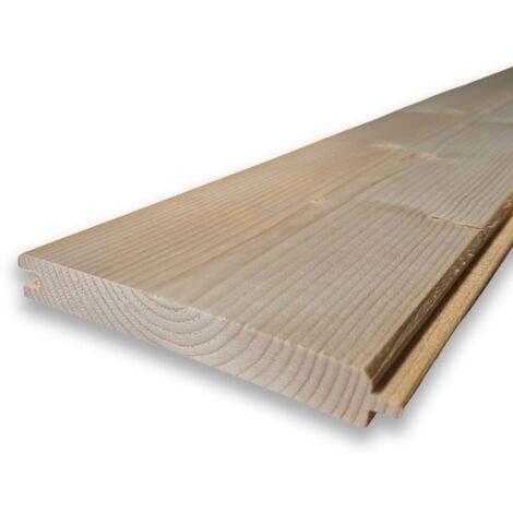 Perlina Doghe ad incastro in legno di abete da 100x15x2 cm, utile 13,5 cm