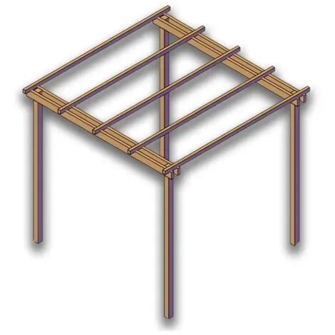 Pergola in Legno da Giardino SLIM 240x240 cm, Impregnata in Autoclave Classe IV