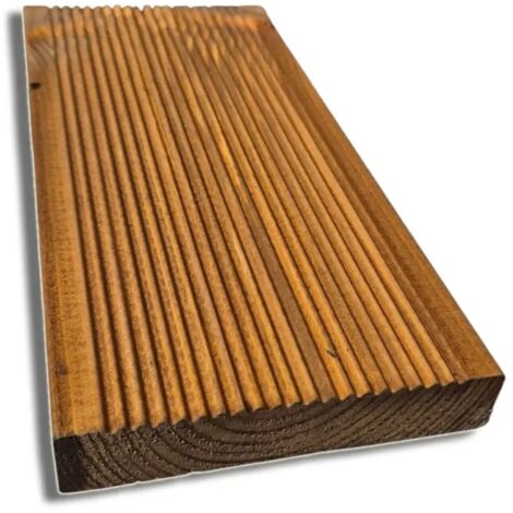 Pavimento in Legno Antiscivolo da 14,5x2,7 cm, 4 pz da 300 cm, colore Castagno