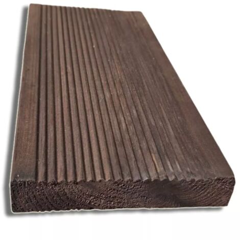 Pavimento in Legno Antiscivolo da 14,5x2,7 cm, 4 pz da 300 cm, colore Wenge