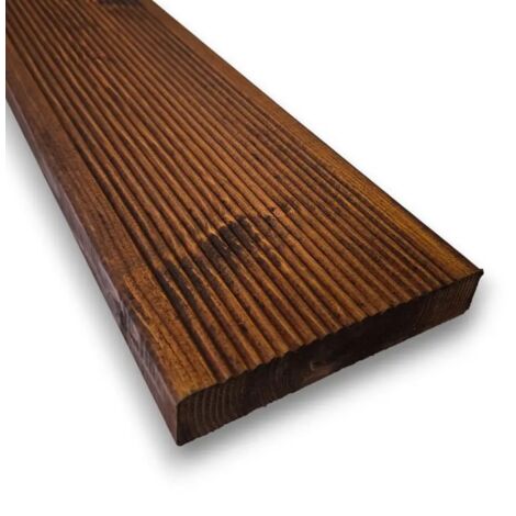 Pavimento Antiscivolo in Pino Massello Nordico, da 300 cm - Teak (1/3)