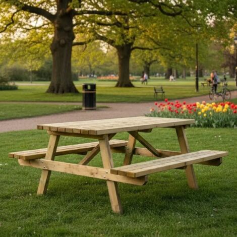 Tavolo Picnic in Legno Sunwood Professionale 180x165 cm Spessore 44mm Autoclave Classe 4