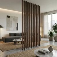 Set 6 Listelli Decorativi per Pareti, Soffitto, Divisori, da 45x90x300 cm, Teak