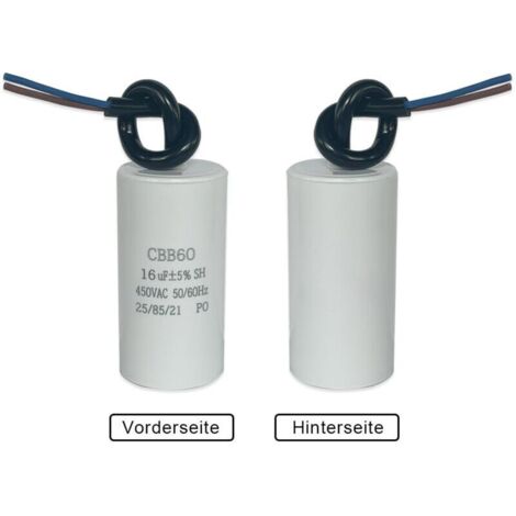 Produktbild von BOJACK CBB60 Motor-Kondensator – 4 µF, 450 V AC, 50/60 Hz – Mit Anschlussdraht, Für Pumpen, Kompressoren & Motoren