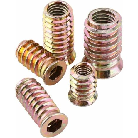 Confezione da 30 dadi esagonali in lega di zinco M6, assortimento di dadi con inserti in lega di zinco (M6X15mm)