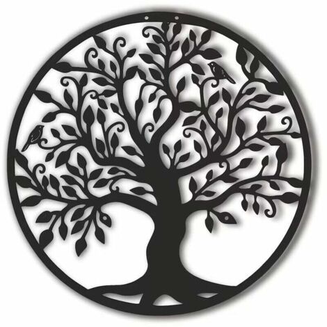 Luccyle Decorazione da parete in metallo Tree of Life con foglie verdi Luccyle Decorazione da parete in metallo Tree of Life con foglie verdi