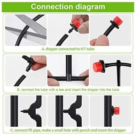 VooGenzek 20 Pezzi Goccia A Irrigazione Regolabile, 360 Gradi - Foto 9