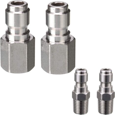 Accoppiatori Per Idropulitrice Tool Daily - 2 Pezzi - 1/4" NPT Femmina - 5000 PSI - Acciaio Inox - Foto 6